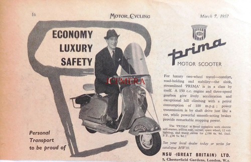 Nsu prima 150cc motor - nsu, 'prima'