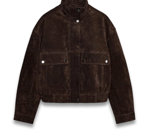 Zara leather suede bomber - zara,