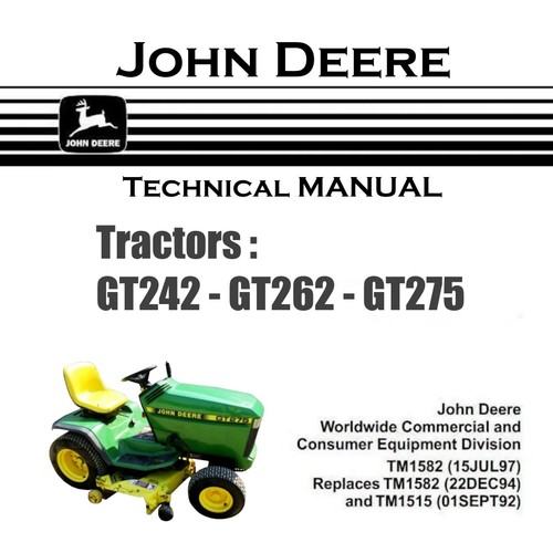 John deere gt242 gt262 - deere, gt275