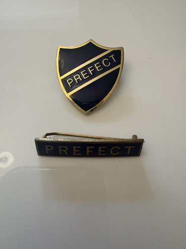 Two blue school prefect - blue, enamel