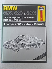 BMW E12 Series 525 528 528i 6-cylinder Haynes Manual 1973 to Sept 1981