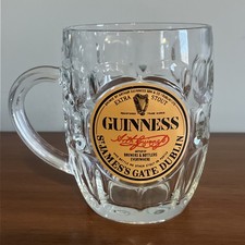 Vintage Guinness Beer Pint Glass Mug Tankard Jug Dimpled Thumbprint 5”