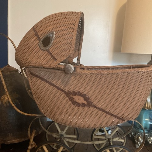 Antique baby doll - baby, stroller