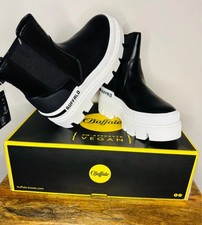 Buffalo Raven Black Chelsea Boot Vegan Nappa Size UK4 BNWT BNIB