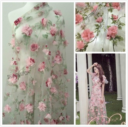 Wide lace fabric organza - 55",