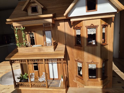 Vintage wooden dolls house and - wooden,