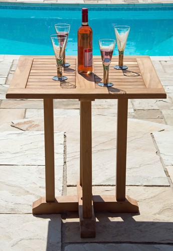 70cm teak square pedestal - teak,
