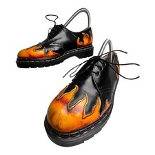 VTG Tredair Made in England Flame Leather Platform Oxfords Punk Y2K goth UK Sz 6