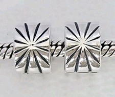 Pandora Bracelet Clip Charms - Silver Sunburst Clips x2 S925 ALE