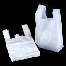 PLASTIC VEST CARRIER BAGS BLUE OR WHITE *ALL SIZES* - SUPERMARKETS STALLS SHOPS