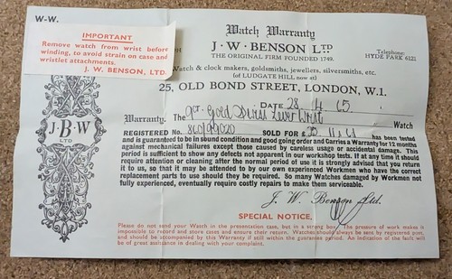 1965 benson 9ct - 1965, j