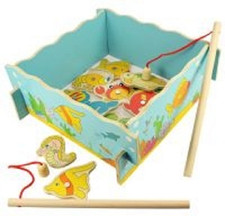 Magnetic Wooden Fishing Game - Multiplayer Game Race To Pickup All The Fishes