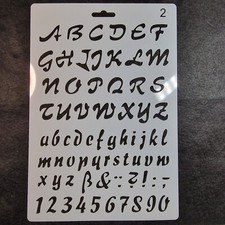 6x Stencils with Alphabet Calligraphy Templates, Punch up your Scrapbook/Journal