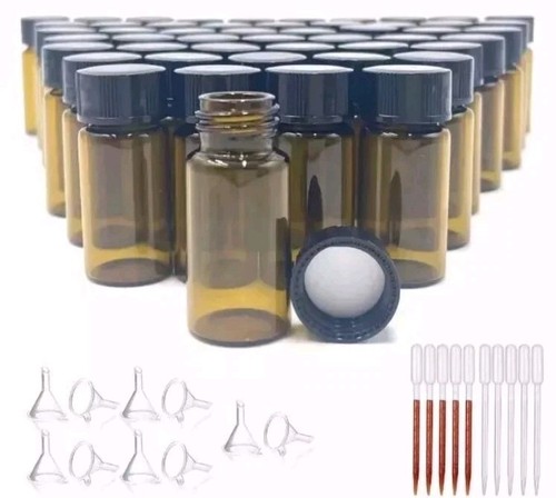 Pcs 5ml amber glass - 50,