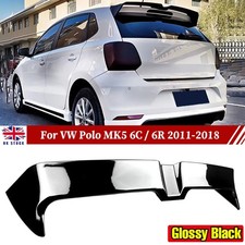 FOR VW POLO MK5 6R 6C 2009-2017 OTG STYLE REAR ROOF BOOT SPOILER LIP GLOSS BLACK