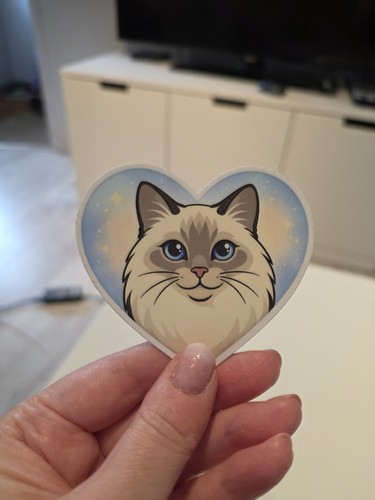 Ragdoll cat heart sticker - heart, |