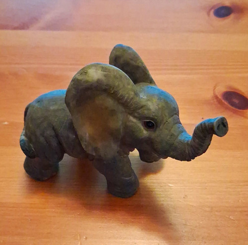 Elephant resin carved figurine - carved,