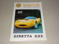 Brochure Ginetta G33 G4 G12 G32i British Sportscars Stand 1992