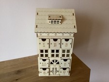 Laser Cut Wooden 24 Drawer, Unpainted Advent Calendar, New Without Packaging