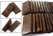 SET OF ROSE BURL WOOD SCALES FOR KNIFE, AXE RAZOR, TOOL BUSHCRAFT MAKING 2195