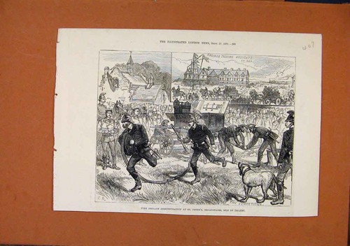 Original old antique print - old,