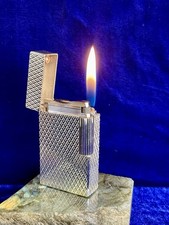 ST Dupont Lighter Silver Ligne 1 Large 99.9% New Condition Works 1 Year Warranty