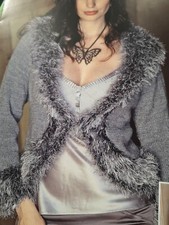 SIRDAR 8714 KNITTING PATTERN FOXY country DK fluffy edge jacket cardigan