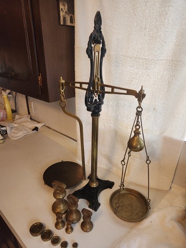 Antique market weighing - antique,