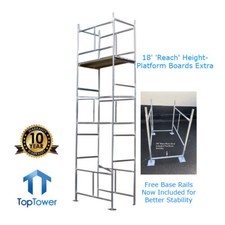 Scaffold Tower 5.5m 4x2ft 6in x 18ft Working Ht DIY Galvanised Steel Towers