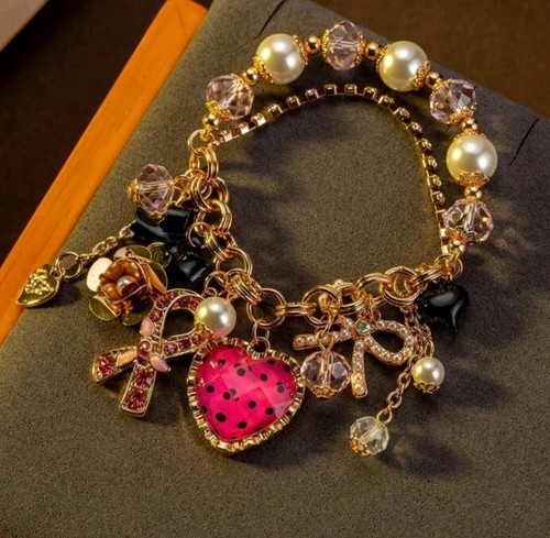 Betsey johnson pink heart - johnson,