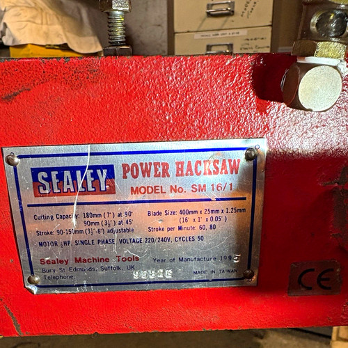 Sealey power hacksaw 1 - power, 16/1