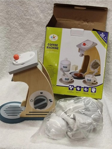Kids wooden coffee machine - wooden,