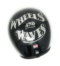 DAVIDA Speedster NOIR CREAM "Wheels and Waves" 90020L Open Face Helmet Size L 58-59cm