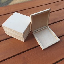 Wooden boxes, for CDs, Set 5, closed with a magnet, Unpainted