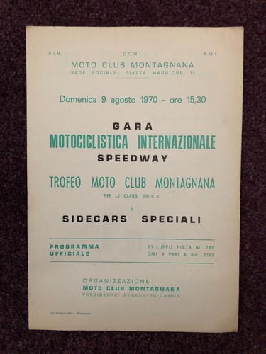 Speedway programme italy - programme,