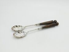 Victorian Pair of Silver Plated EPNS Floral Fish Servers Antique c1890