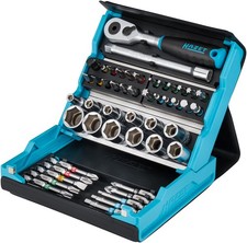 HAZET Smart Case Socket Set 50 Piece Tool Socket Set Hazet Blue Drive: Hex & Squ