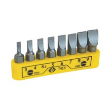 CK Tools Screwdriver Bit Clip Set - 8 Piece Slotted Screwdriver Bits T4521
