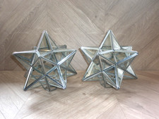 PAIR VINTAGE CHROME AND GLASS