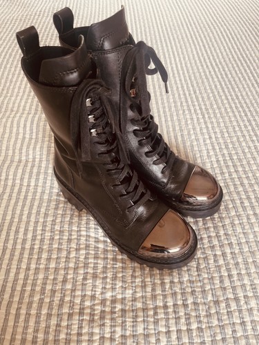 Dkny black leather ankle - black,