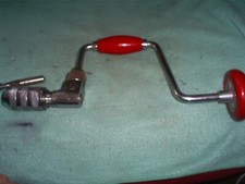 WOOD RATCHET BRACE WITH 4 JAWS USEFUL FOR BIG DRILL PIECES