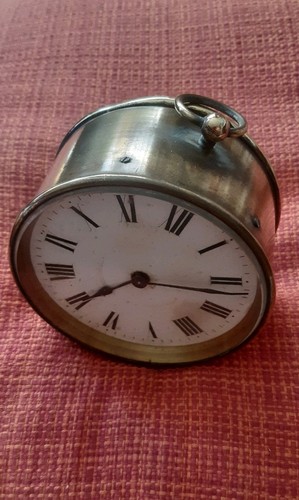 Day brass barrel clock 19th - brass,