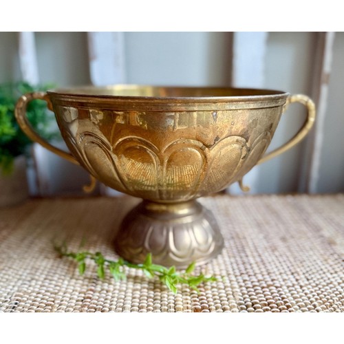 Vintage solid brass pedestal - brass,