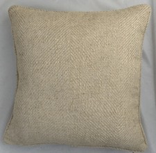 A 16 Inch cushion cover in Laura Ashley Oscar Oatmeal Fabric