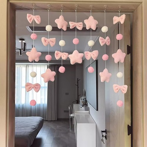 Bedroom door curtain - door, knot