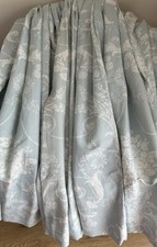 STUNNING BESPOKE ORIGINAL LAURA ASHLEY DUCK EGG BLUE JOSETTE LINEN CURTAINS 