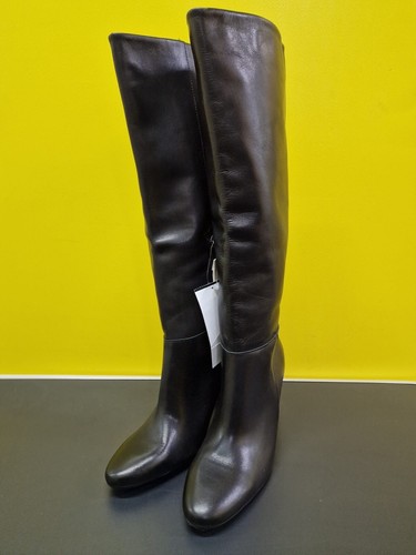 Mango black leather tall - black,