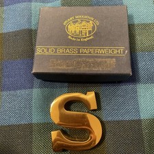 Stuart Houghton Solid Brass Paperweight Letter S
