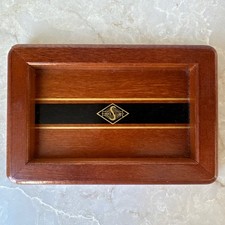 Vintage Wooden Valet men's Dresser Tray Rectangle Logo Men’s Club 7.5” x 5 “
