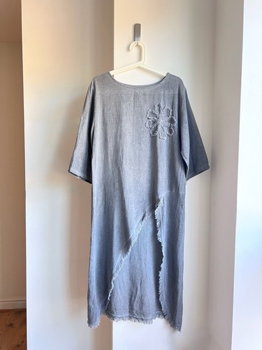 Grey cotton tunic smock top - smock,